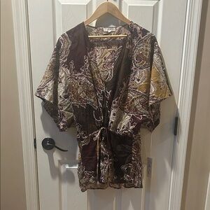 On The Road Multicolor Wrap Blouse